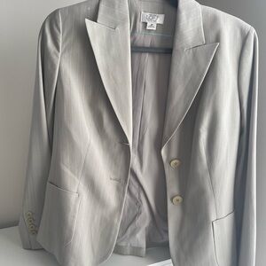 LOFT Light Gray Striped Blazer